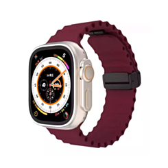 Ocean-Style Magnetic Silicone Band (BURGUNDY) for iWatch (38/40/41mm) (Only Ground Shipping)