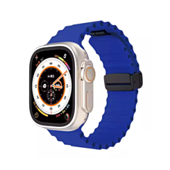 Ocean-Style Magnetic Silicone Band (NAVY BLUE) for iWatch (38/40/41mm) (Only Ground Shipping)