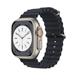 Silicone Ocean Strap with Metal Buckle (BLACK) for iWatch (38 / 40 / 41mm) (Only Ground Shipping)