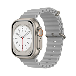 Silicone Ocean Strap with Metal Buckle (CLOUD GREY) for iWatch (38/40/41mm) (Only Ground Shipping)