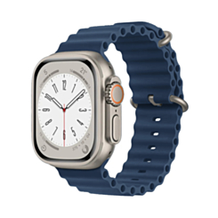 Silicone Ocean Strap with Metal Buckle (DEEP BLUE) for iWatch (38/40/41mm) (Only Ground Shipping)