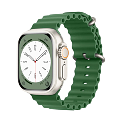 Silicone Ocean Strap with Metal Buckle (ALFALFA) for iWatch (38 / 40 / 41mm) (Only Ground Shipping)