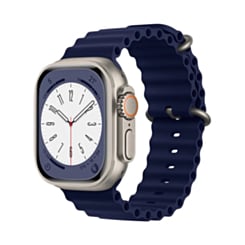 Silicone Ocean Strap with Metal Buckle (NAVY BLUE) for iWatch (38 / 40 / 41mm) (Only Ground Shipping)