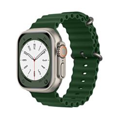 Silicone Ocean Strap with Metal Buckle (OLIVE GREEN) for iWatch (38 / 40 / 41mm) (Only Ground Shipping)