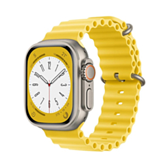Silicone Ocean Strap with Metal Buckle (YELLOW) for iWatch (38 / 40 / 41mm) (Only Ground Shipping)