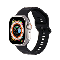 Silicone Wave Sport Strap (BLACK) for iWatch (38 / 40 / 41mm) (Only Ground Shipping)