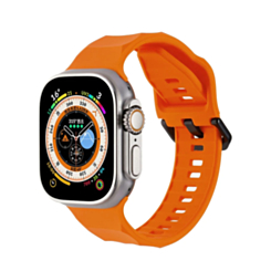 Silicone Wave Sport Strap (ORANGE) for iWatch (38 / 40 / 41mm) (Only Ground Shipping)