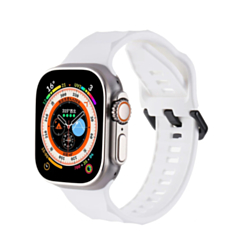 Silicone Wave Sport Strap (WHITE) for iWatch (38 / 40 / 41mm) (Only Ground Shipping)