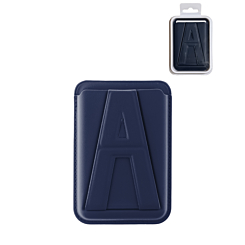 A Design Leather Magnetic Card Wallet Holder with Stand - BLUE (Only Ground Shipping)