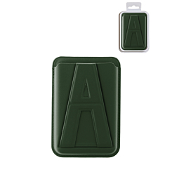 A Design Leather Magnetic Card Wallet Holder with Stand - GREEN (Only Ground Shipping)