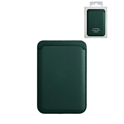Leather Magnetic Card Wallet Holder - GREEN (Only Ground Shipping)