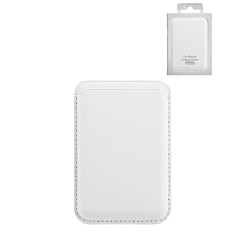 Leather Magnetic Card Wallet Holder - WHITE (Only Ground Shipping)