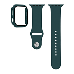 Silicone Soft Band & Bumper Case with Tempered Glass - TEAL for iWatch 41mm (Only Ground Shipping)