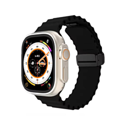 Ocean-Style Magnetic Silicone Band (BLACK) for iWatch (42/44/45/49mm) (Only Ground Shipping)