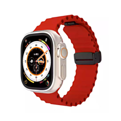 Ocean-Style Magnetic Silicone Band (RED) for iWatch (42/44/45/49mm) (Only Ground Shipping)