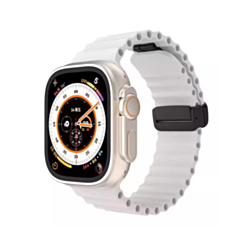 Ocean-Style Magnetic Silicone Band (WHITE) for iWatch (42/44/45/49mm) (Only Ground Shipping)