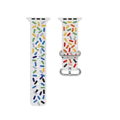 Rainbow Sprinkle Silicone Band (WHITE) for iWatch (42 / 44 / 45 / 49mm) (Only Ground Shipping)