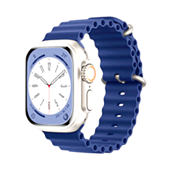 Silicone Ocean Strap with Metal Buckle (BLUE) for iWatch (42 / 44 / 45 / 49mm) (Only Ground Shipping)
