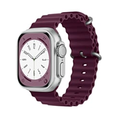 Silicone Ocean Strap with Metal Buckle (BURGUNDY) for iWatch (42 / 44 / 45 / 49mm) (Only Ground Shipping)