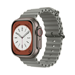 Silicone Ocean Strap with Metal Buckle (COASTAL ASH) for iWatch (42 / 44 / 45 / 49mm) (Only Ground Shipping)