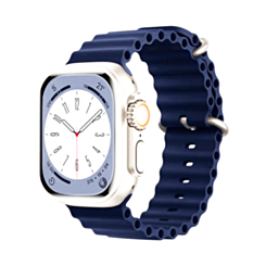 Silicone Ocean Strap with Metal Buckle (DEEP BLUE) for iWatch (42 / 44 / 45 / 49mm) (Only Ground Shipping)