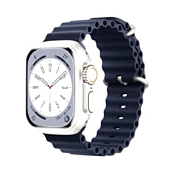 Silicone Ocean Strap with Metal Buckle (MIDNIGHT) for iWatch (42 / 44 / 45 / 49mm) (Only Ground Shipping)