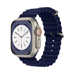 Silicone Ocean Strap with Metal Buckle (NAVY BLUE) for iWatch (42 / 44 / 45 / 49mm) (Only Ground Shipping)