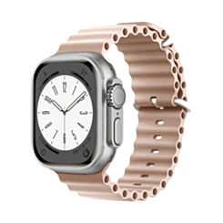 Silicone Ocean Strap with Metal Buckle (SAND POWDER) for iWatch (42 / 44 / 45 / 49mm) (Only Ground Shipping)