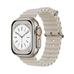 Silicone Ocean Strap with Metal Buckle (STARLIGHT) for iWatch (42/44/45/49mm) (Only Ground Shipping)