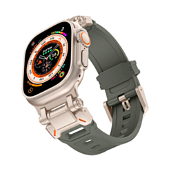 Sport Silicone Band with Metal Connector (GRAY) for iWatch (42 / 44 / 45 / 49mm) (Only Ground Shipping)