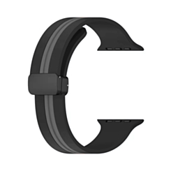 MagStripe Dual Color Magnetic Silicone Band (BLACK & GRAY) for iWatch (42 / 44 / 45 / 49mm) (Only Ground Shipping)