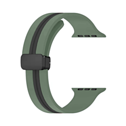 MagStripe Dual Color Magnetic Silicone Band (OLIVE GREEN & BLACK) for iWatch (42 / 44 / 45 / 49mm) (Only Ground Shipping)