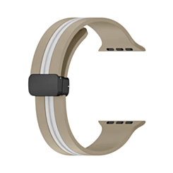 MagStripe Dual Color Magnetic Silicone Band (GRAY & WHITE) for iWatch (42 / 44 / 45 / 49mm) (Only Ground Shipping)