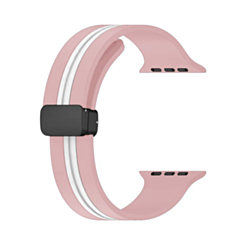 MagStripe Dual Color Magnetic Silicone Band (PINK & WHITE) for iWatch (42 / 44 / 45 / 49mm) (Only Ground Shipping)