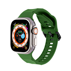Silicone Wave Sport Strap (DARK GREEN) for iWatch (42 / 44 / 45 / 49mm) (Only Ground Shipping)