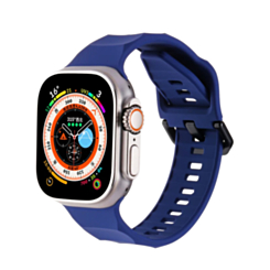 Silicone Wave Sport Strap (MIDNIGHT BLUE) for iWatch (42 / 44 / 45 / 49mm) (Only Ground Shipping)