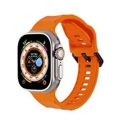 Silicone Wave Sport Strap (ORANGE) for iWatch (42 / 44 / 45 / 49mm) (Only Ground Shipping)
