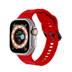 Silicone Wave Sport Strap (RED) for iWatch (42 / 44 / 45 / 49mm) (Only Ground Shipping)