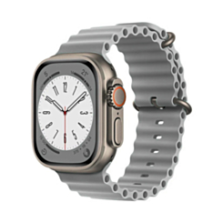 Silicone Ocean Strap with Metal Buckle (CLOUD GRAY) for iWatch (42 / 44 / 45 / 49mm) (Only Ground Shipping)