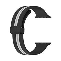 MagStripe Dual Color Magnetic Silicone Band (BLACK & WHITE) for iWatch (42 / 44 / 45 / 49mm) (Only Ground Shipping)