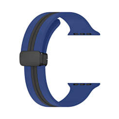 MagStripe Dual Color Magnetic Silicone Band (MIDNIGHT BLUE & BLACK) for iWatch (42 / 44 / 45 / 49mm) (Only Ground Shipping)