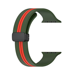 MagStripe Dual Color Magnetic Silicone Band (GREEN & ORANGE) for iWatch (42 / 44 / 45 / 49mm) (Only Ground Shipping)