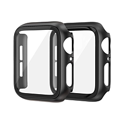 iWatch 42mm (2024) Hard PC Bumper Case with Tempered Glass - BLACK (Only Ground Shipping)
