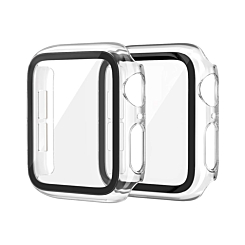 iWatch 42mm (2024) Hard PC Bumper Case with Tempered Glass - CLEAR (Only Ground Shipping)