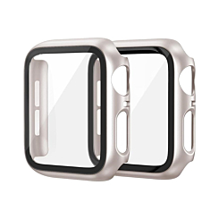 iWatch 42mm (2024) Hard PC Bumper Case with Tempered Glass - GOLD (Only Ground Shipping)