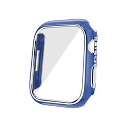 Shinny Hard PC Bumper Case (BLUE & SILVER) for iWatch 42mm (2024) (Only Ground Shipping)