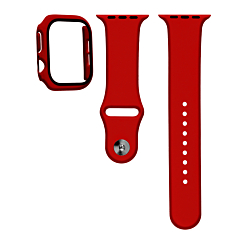 Silicone Soft Band with Tempered Glass - RED for iWatch 42mm (2024) (Only Ground Shipping)