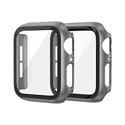 iWatch 42mm (2024) Hard PC Bumper Case with Tempered Glass - GRAY (Only Ground Shipping)