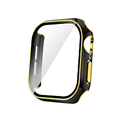 iWatch 42mm (2024) Shinny Hard PC Bumper Case - BLACK & GOLD (Only Ground Shipping)
