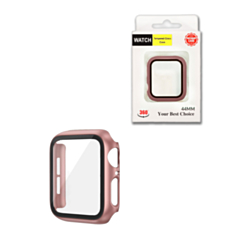 Hard PC Bumper Case with Tempered Glass for iWatch 44mm (ROSE GOLD) (Only Ground Shipping)
